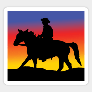 cowboy sunset Sticker